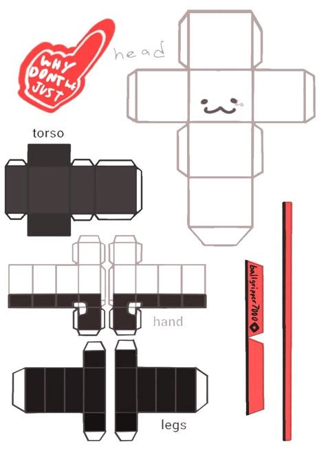 Printable Roblox 3D Characters Template