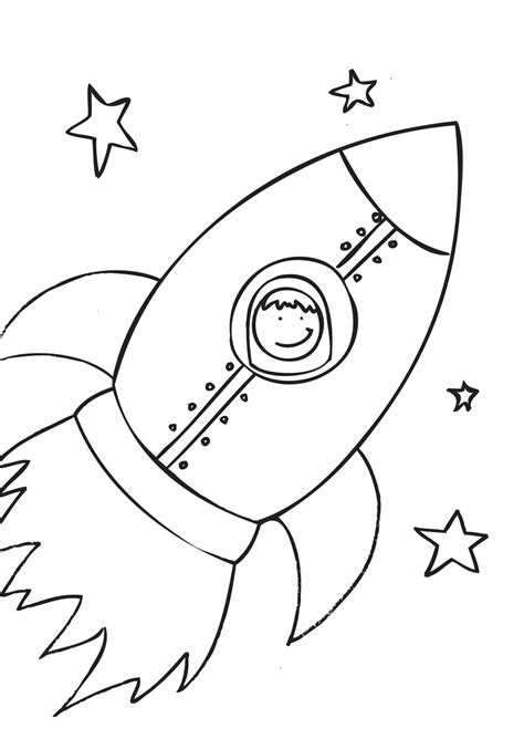 Printable Rocket Black And White