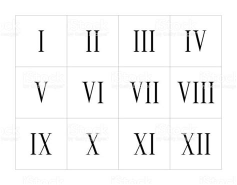 Printable Roman Numerals 1 Thru 12 Extra Large