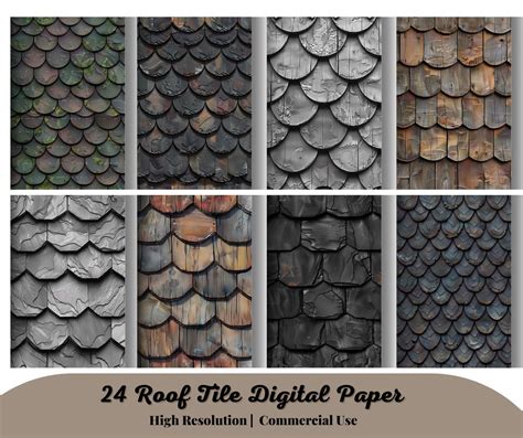 Printable Roof Tile Paper For Dolls House