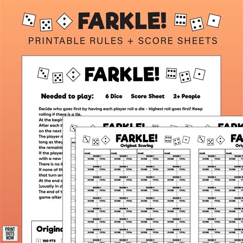 Printable Rules For Farkel
