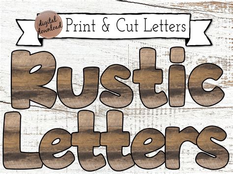 Printable Rustic Letter Stencils