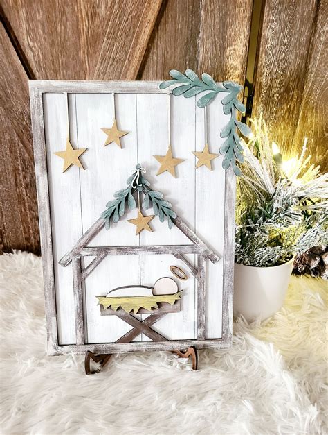 Printable Rustic Manger Scene