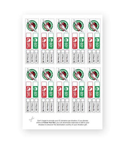 Printable Samaritans Purse Labels