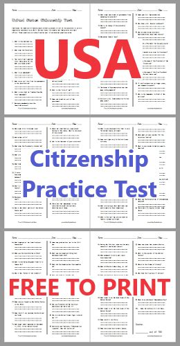 Printable Sample Citizenship Test