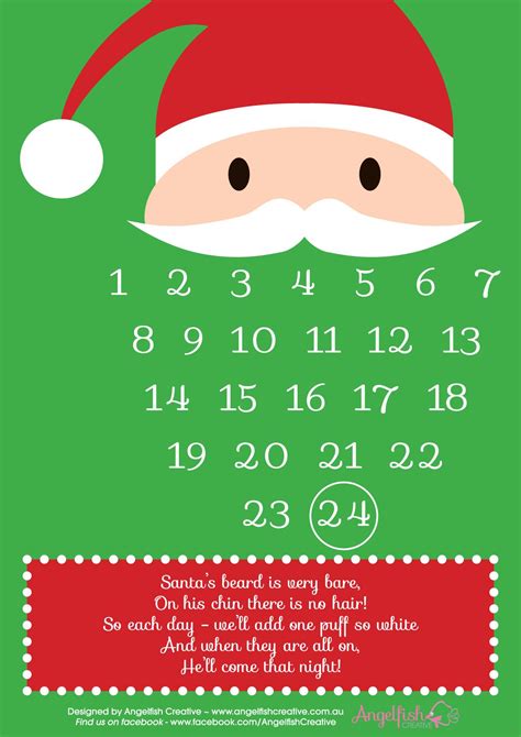 Countdown To Christmas With A Printable Santa Beard