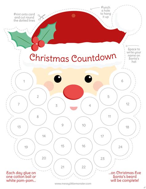 Printable Santa Countdown Craft