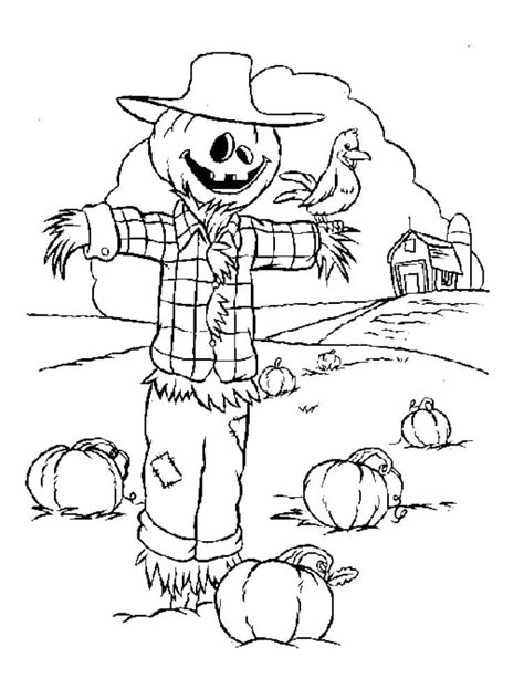 Printable Scarecrow Bird Image
