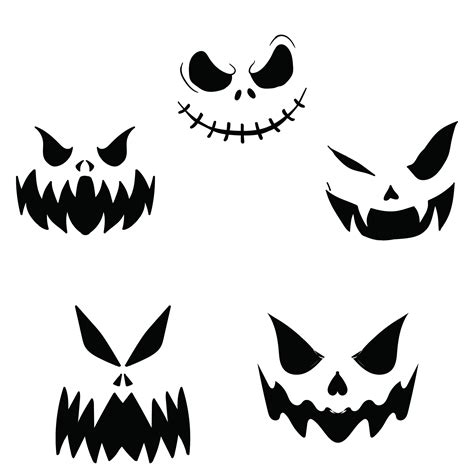 Printable Scary Face Pumpkin Stencils