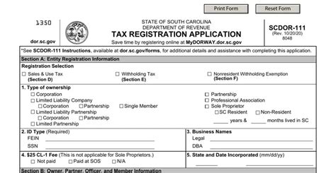 Printable Scdor 111 Form