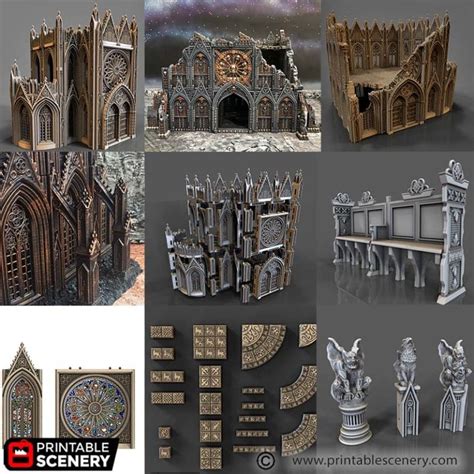 Printable Scenery Gothic Cathedral