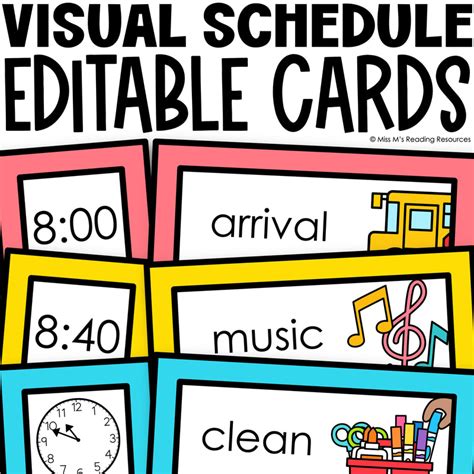 Printable Schedule Cards Template