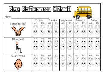 Printable School Bus Behavior Chart