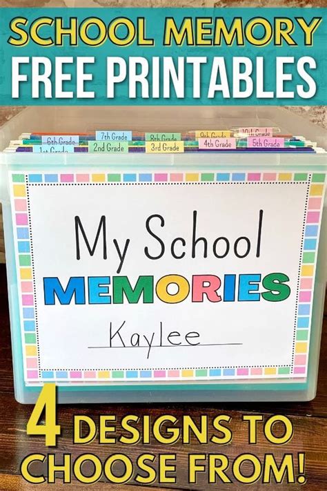 Printable School Day Memories