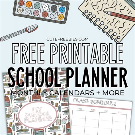Printable School Planner Add
