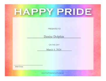 Printable School Pride Certificate
