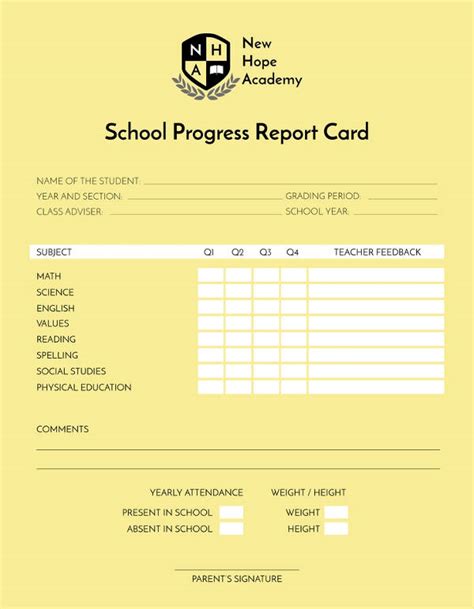 Printable School Report Cover Template