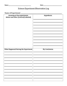 Printable Science Observation Log