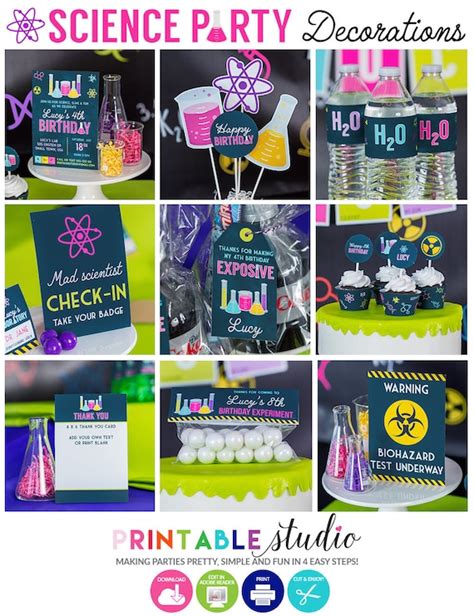 Printable Science Party Decorations