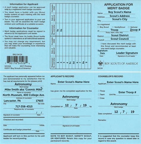 Printable Scout Blue Cards