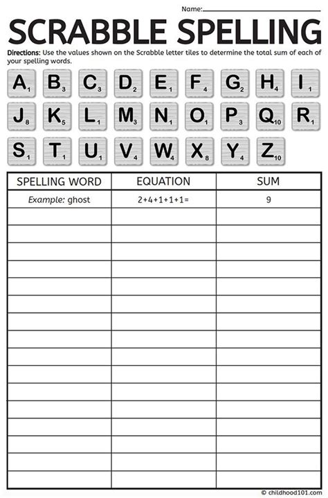 Printable Scrabble For Spelling