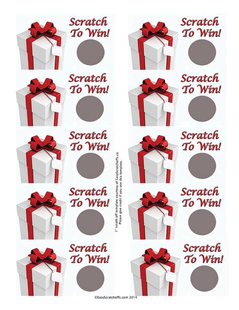 Printable Scratch Off Card Templates
