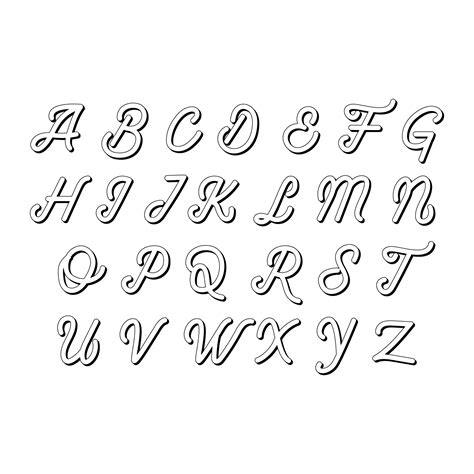 Printable Script Stencil Letters