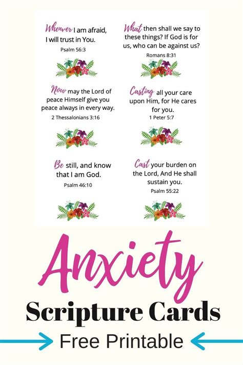 Printable Scriptures On Fear And Anxious