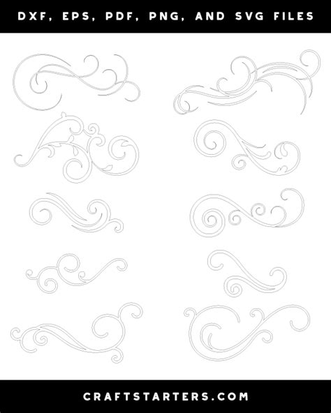 Printable Scroll Flourish Patterns
