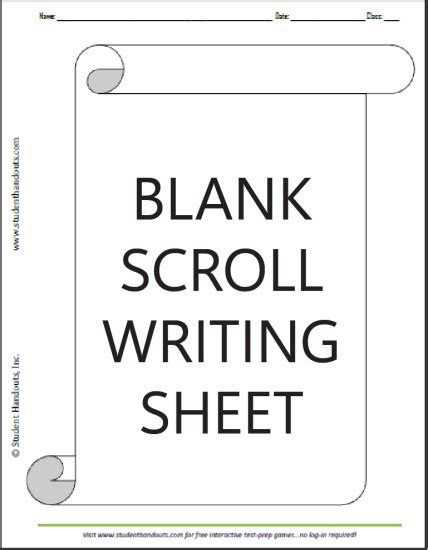 Printable Scroll Worksheet Free