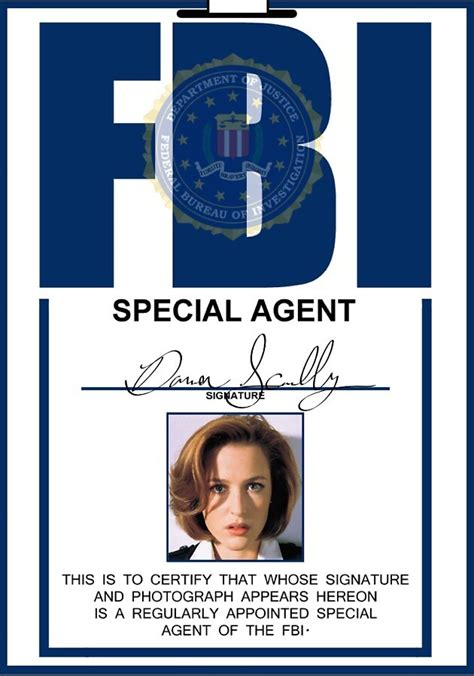 Printable Scully Fbi Badge