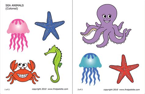 Printable Sea Creature Shapes