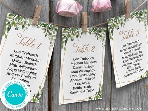 Printable Seating Cards For Wedding