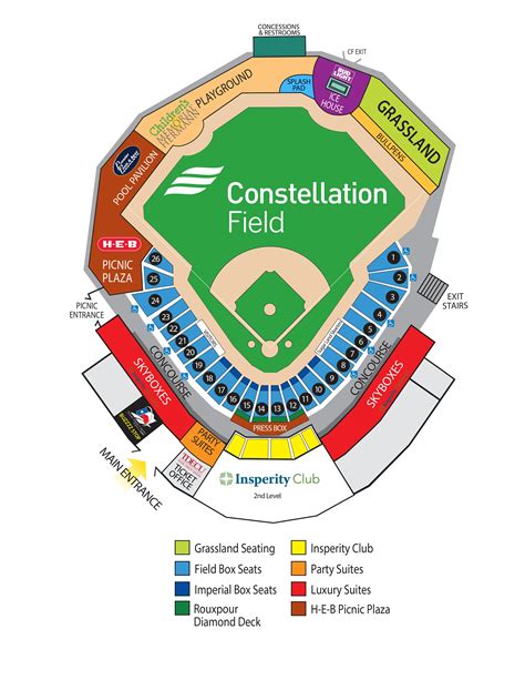 Printable Seating Chart Bricktown Ballpark