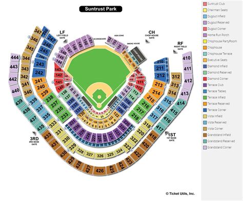 Printable Seating Chart Of Suntrust Park