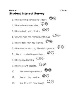 Printable Second Grade Survey