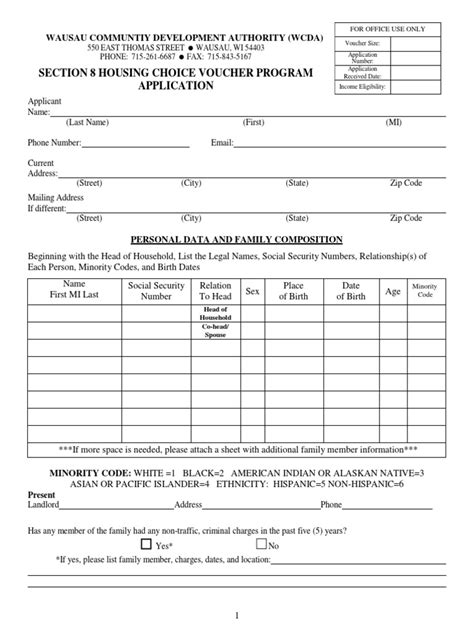 Printable Section 8 Application Form Georgia