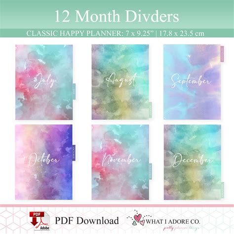 Printable Section Dividers Happy Planner
