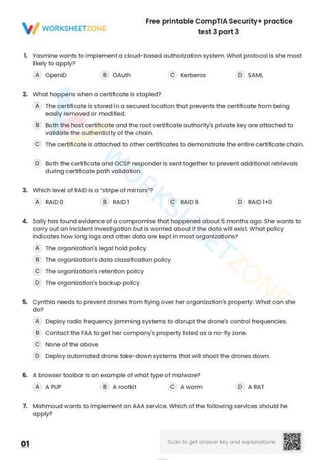 Printable Security+ Practice Test