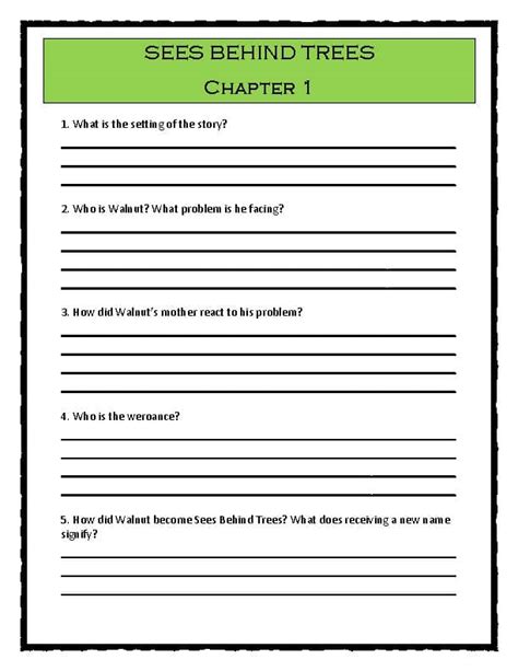 Printable See Behind The.trees Comprehension Test