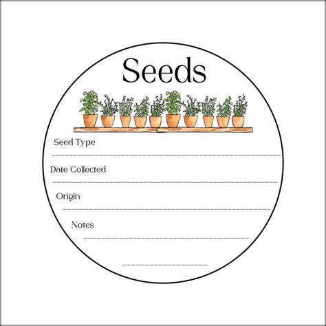 Printable Seed Packet Tag