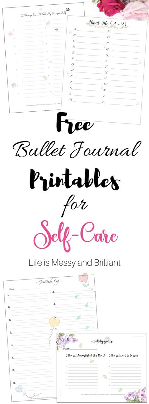 Printable Self Care Bullet Journal