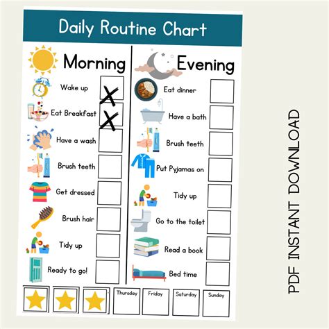 Printable Self Care Chart For Autism