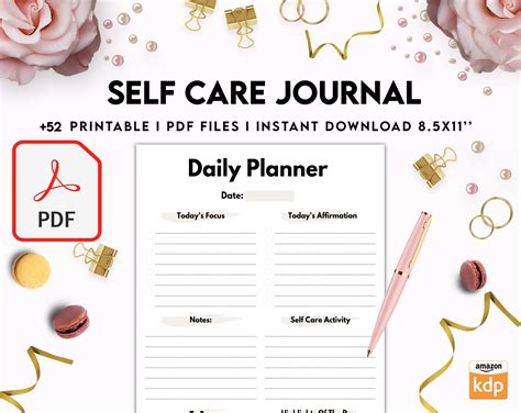 Printable Self Care Journal: Tips And Tricks For A Healthier You