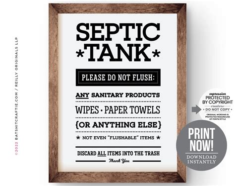 Printable Septic System Signs