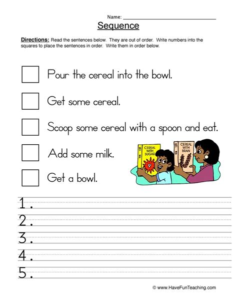 Printable Sequencing Books Worksheets