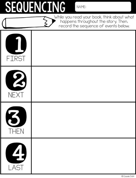 Printable Sequencing Graphic Organizer Printable Sequencing Activity
