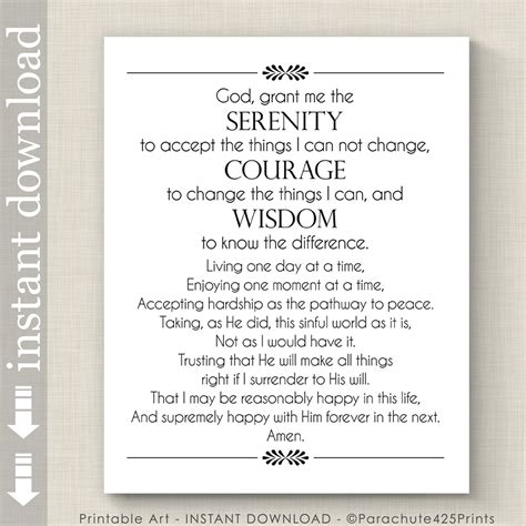 Printable Serenity Prayer Wqlmart.com