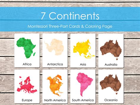 Printable Seven Continents Cards