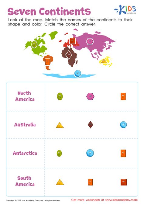 Printable Seven Continents Separate Sheets
